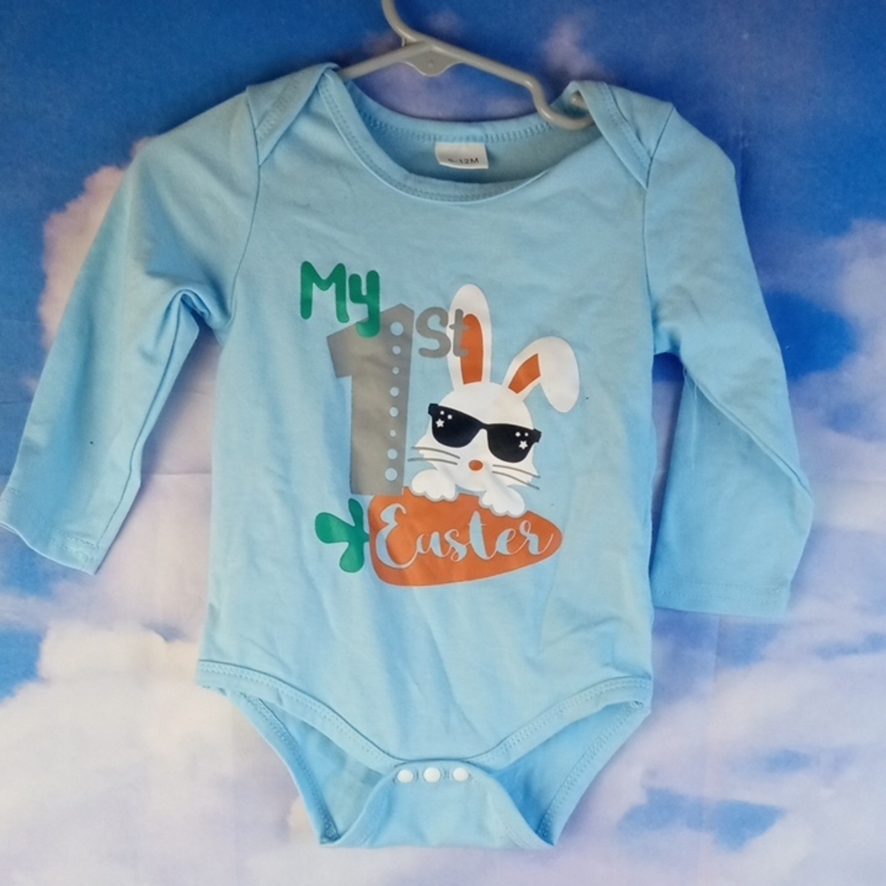 🌼🍒 Light Blue My 1st Easter Bunny Bodysuit